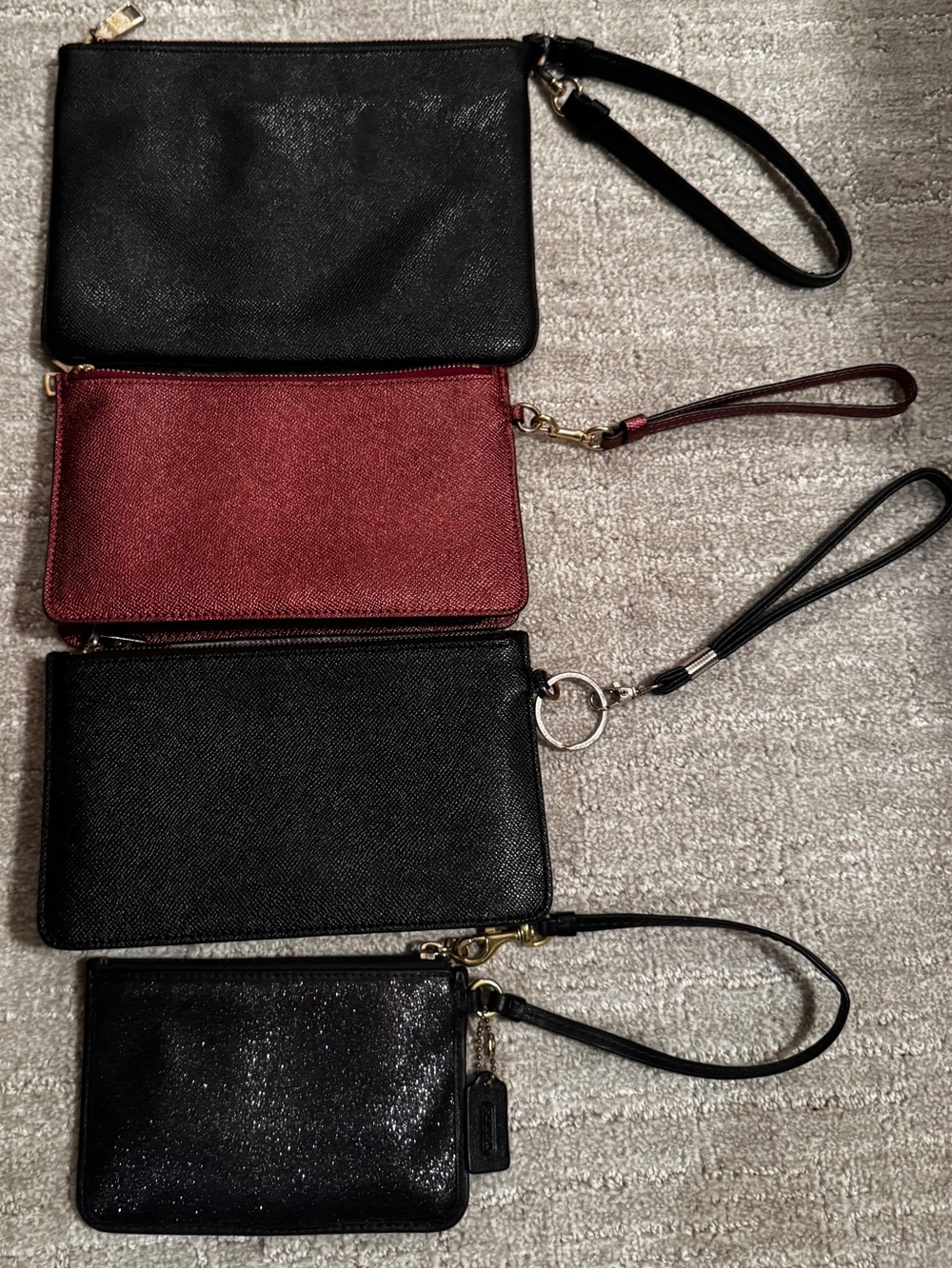 Coach Black and Burgundy Wristlet Set - Picture 3 of 7